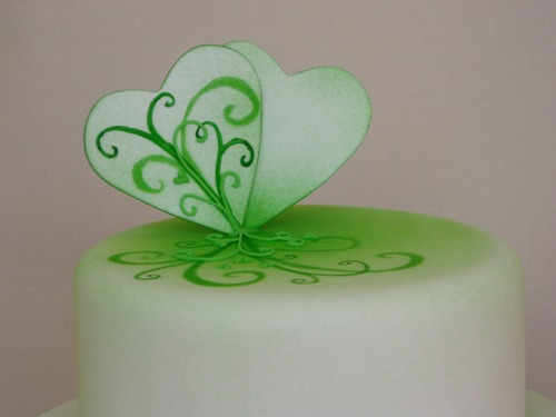 Hearts and Swirls Wedding Cake