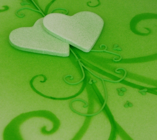 Hearts and Swirls Wedding Cake