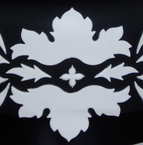 Black and White Damask Wedding Cake