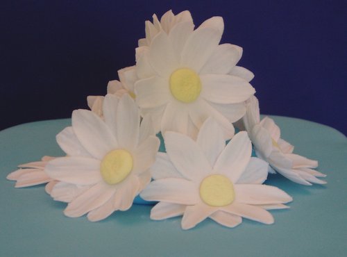 Blue Daisies Wedding Cake