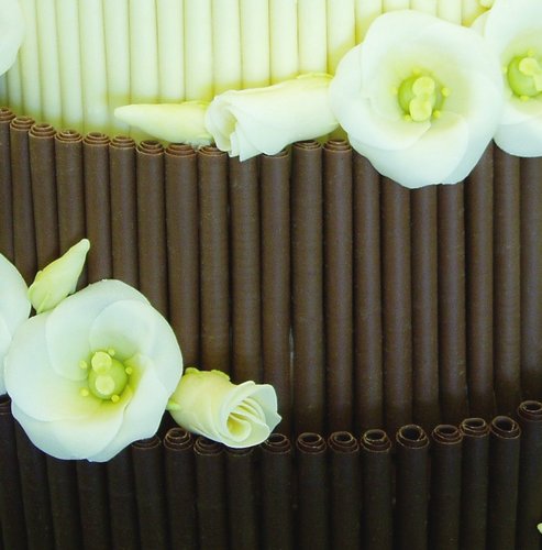 Chocolate Lisianthus Wedding Cake