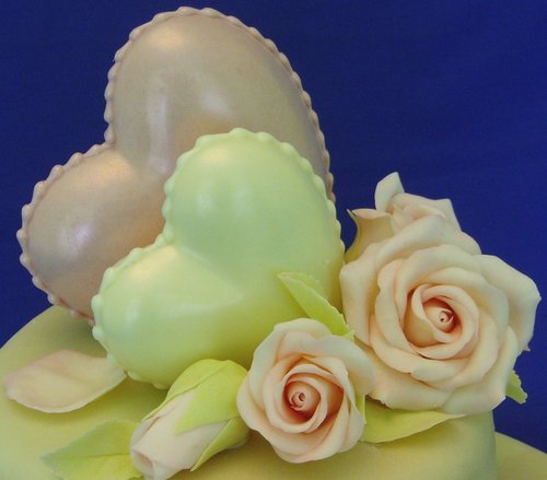 Chocolate Hearts and Roses Wedding Cake