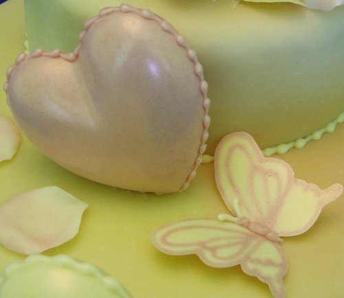 Chocolate Hearts and Roses Wedding Cake