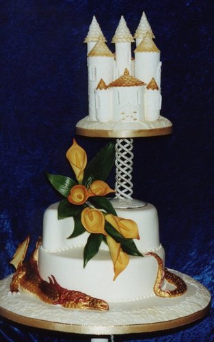 Dragon and Castle Wedding Cake