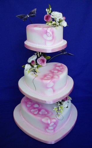 Gentle Hearts Wedding Cake