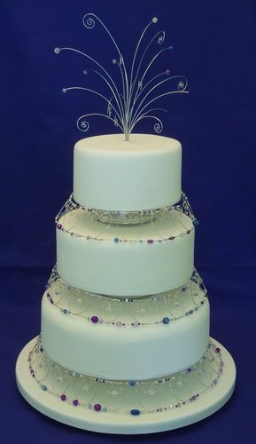 Hearts and Jewels Wedding Cake