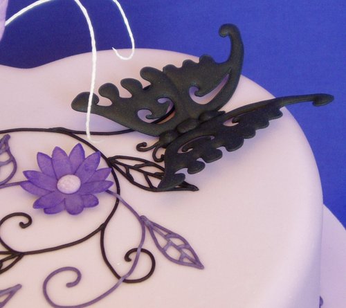 Lilac Hearts Wedding Cake