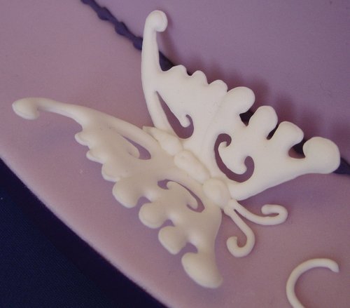 Lilac Hearts Wedding Cake