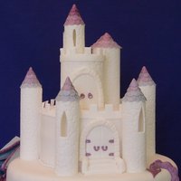 Purple Dragon and Castle Wedding Cake