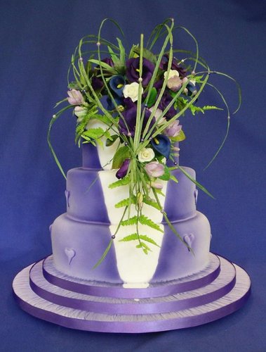 Purple Heart Wedding Cake
