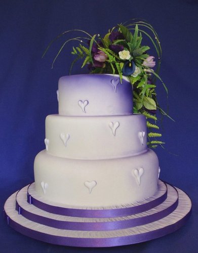 Purple Heart Wedding Cake