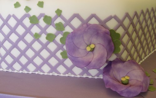 Purple Lattice Wedding Cake