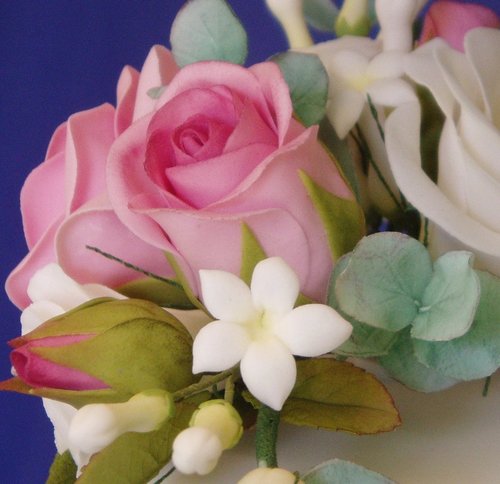 Roses and Butterflies Wedding Cake