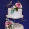 Roses and Butterflies Wedding Cake